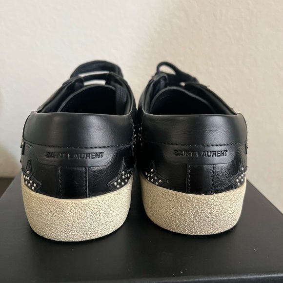 Saint Laurent Leather Studded Star Sneakers